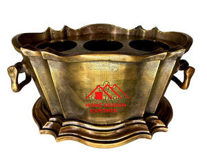 Refroidisseur de vin de boisson fini argent fait à la main avec supports pour décor de fête de boîte de nuit en aluminium de vente chaude - Product Image 1