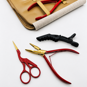 Kit Profesional de Pinzas para Extensiones de Cabello, Herramientas de Acero Inoxidable para Instalación y Remoción de Microenlaces y Clips, Personalización de Marca - Product Image 1