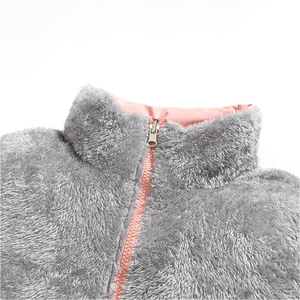 Custom Logo Long Sleeve Winter Reversible Keep Warm <b>Fleece</b> Men's <b>Jacket</b> Full Zip Puffer <b>Jacket</b> - Product Image 5
