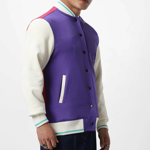 2025 veste universitaire à manches longues à col montant pour hommes hiver laine toile avant Logo personnalisable en gros bas prix - Product Image 5