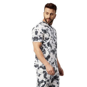 2025 été arrivée 100% coton hommes vêtements d'entraînement de gymnastique solide cravate teinture survêtements ensemble en grandes tailles écologique abordable - Product Image 6