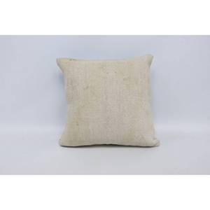 <b>Beige</b> Ikat Patchwork Wool Pillow 18x18 Inch Luxury Vintage Square Fabric <b>Cushion</b> for Living Room and Bedroom Decor - Product Image 1