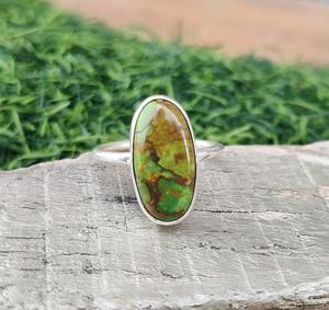 Handmade 925 Solid Sterling Silver Ring Classical Boho Style with Turquoise Gemstone Party <b>Gift</b> for Women and <b>Sister</b> - Product Image 2