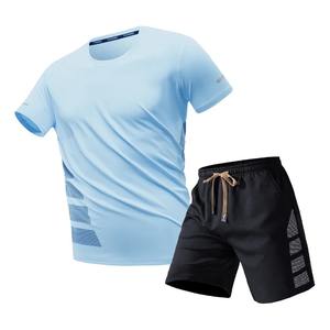 Ensemble de vêtements d'été pour hommes, t-shirts à séchage rapide et respirants, vêtements de sport, hauts à manches courtes, shorts, ensemble de loisirs quotidien en deux pièces - Product Image 4