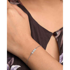 NOVAMART Fine Buy 925 Silver <b>Bracelet</b> for Every Moment You! Rhodium Plated Tennis Flower Shape Gold Diamond Pearl <b>Ruby</b> Religious - Product Image 3