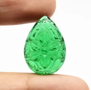 Emerald Carved Gemstone Carvings Lab Created Neno Emerald All Customized Shapes & Sizes Are Available