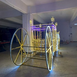 Lumières LED de Noël en forme de calèche et de <span class=keywords><strong>cheval</strong></span> 3D pour l'extérieur, décoration de Noël, accessoire de décoration de Noël - Product Image 6
