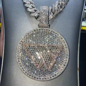 Chaîne personnalisée pour hommes brillante VVS Moissanite Pass diamant testeur 3D boule pendentif glacé plaqué breloque haute qualité Buss bijoux - Product Image 1