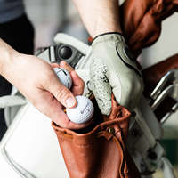 Pochette de balle de golf portable de luxe en cuir véritable porte-balle de golf accessoires de golf