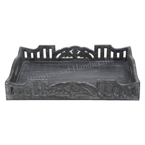 ถาดไม้มะม่วงแกะสลักด้วยมือดีไซน์หรูหราผู้ผลิตอินเดีย - Product Image 5