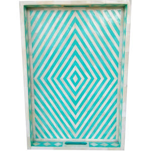 Compra un juego de bandejas de servicio de forma redonda con incrustaciones de hueso hechas a mano con bandeja de servicio decorativa con incrustaciones de hueso de logotipo personalizado de STAR CRAFT INDIA - Product Image 5