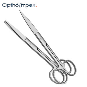 Ciseaux vétérinaires OPTHO IMPEX, instruments chirurgicaux en acier inoxydable, lames aiguisées, design courbé et droit, soins et toilettage des animaux - Product Image 1