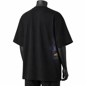 Doubler Valefest Knitted Eco-Friendly <b>T</b>-<b>Shirt</b> Men's Short Sleeve O-Neck Oversized Street Style Cotton Jersey <b>Black</b> - Product Image 4
