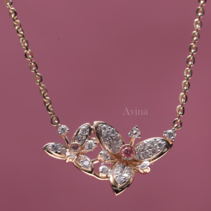 Pendentif floral en diamant rond cultivé en laboratoire certifié IGI en or rose/jaune et blanc 9 carats |   Collier de luxe en diamants fins - Product Image 4