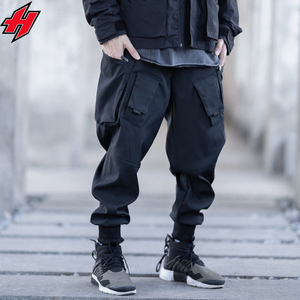 Cyberpunk Ninja Pantalon Techwear Bandage Poches zippées Pantalon cargo Joggers Hommes Noir Hip-hop Streetwear Pantalon - Product Image 1