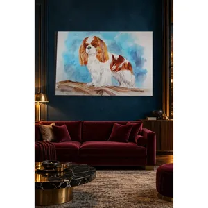 Impression sur toile de Fida Watercolor Cavalier sur un souche d'arbre - Product Image 3