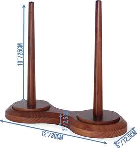 Porte-fil en bois mécanisme de virevoltage en métal avancé Lazy Susan grand support boule broche couture crochet outil laine cordon organisateur - Product Image 3