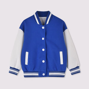 Custom Oem Unisex Kids Baseball Jacket School Varsity Uniform Casual Sweatshirt Solid Color Girls <b>Sweater</b> Jacket Baseball - Product Image 2