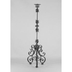 เชิงเทียนสำหรับตกแต่ง1สไตล์เชิงเทียนแบบตั้งสีเทาเคลือบด้วยผงสีตกแต่งโต๊ะงานแต่งงานดีไซน์วินเทจเชิงเทียนโลหะ - Product Image 1