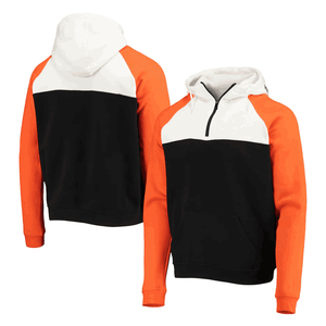 High Quality Heavyweight Cotton <b>Men's</b> 1/4 <b>Zip</b> Hoodie Custom Printed French Terry Thermal Sweatshirt - Product Image 3