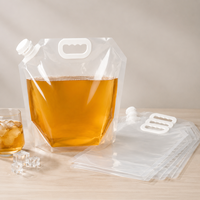 Sac de transport d'urgence en plastique haute barrière 5L avec poignée, fond extensible et bec verseur, pour eau et céréales