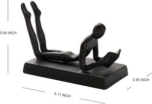 Sujetalibros de metal negro escluptural de lectura de lujo, soportes de libros decorativos con estilo para estanterías de oficina en casa - Product Image 3
