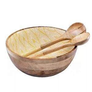 Meilleure qualité corne naturelle décoratif bol à salade en bois cuisine de luxe hôtel maison et Restaurant fournitures emballées dans un carton - Product Image 6