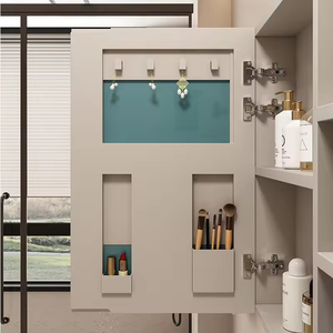 ชุดตู้อาบน้ำพีวีซีแบบลอยตัวทันสมัยสำหรับโรงแรมกระจก LED อัจฉริยะติดผนังสีเทาพร้อมอ่างเซรามิก - Product Image 3