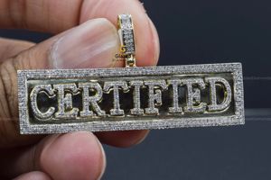 10kt สีเหลืองทอง IGI ได้รับการรับรองนี้จี้ฮิปฮอปน้ำแข็งเพชรตัดเพชรที่ประดิษฐ์ขึ้นอย่างพิถีพิถันเครื่องประดับเงินหลัก - Product Image 2