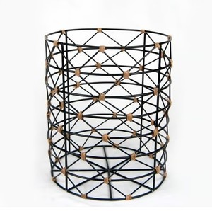 Elegant Wire <b>Basket</b> with Handle Versatile Multipurpose Wooden Base for Kitchen Cabinets Iron and Metal Material - Product Image 3