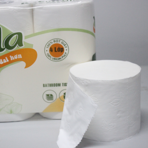 Fabricant vietnamien de papier toilette, 6 rouleaux/sac, couleur blanche, 100% pâte de bois vierge, sans agent fluorescent, avec emballage personnalisé - Product Image 3