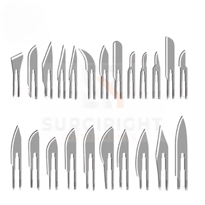 Cuchilla de bisturí de cuchillo quirúrgico Dental de acero al carbono desechable esterilizado de 100 piezas por instrumentos Surgiright - Product Image 1