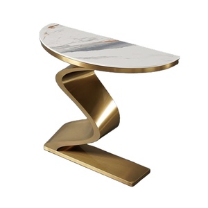 Mesa Consola Moderna y Elegante de Latón Antiguo con Superficie Metálica, Tamaño Personalizado, Acabado con Recubrimiento en Polvo, para Comedor, Oficina, Sala de Estar - Product Image 4