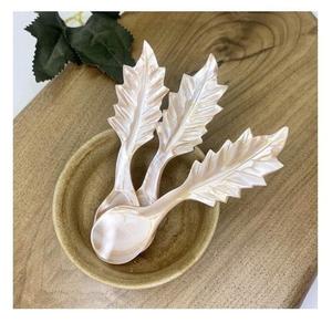 Ensemble de cuillères de coquillage de luxe Vaisselle en nacre fabriquée à la main pour repas de qualité supérieure et emballage cadeau - Product Image 1