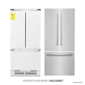 Refrigerador con Congelador Inferior Integrado de 36 Pulgadas con Puerta Francesa, Dispensador de Agua y Máquina de Hielo, 19.6 Cu. Pies Enchufe Eléctrico de Acero Inoxidable con Clavija Estadounidense - Product Image 2