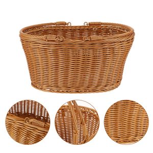 New Stylish Hand Woven Natural Golden <b>Grass</b> Rattan Boxes Woven Campie Dourado Storage Basket for Home Kitchen Desk Storage Bin - Product Image 2