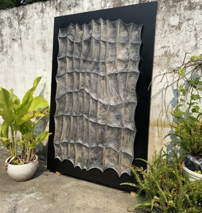 Handmade Abstract Modern 3D Bamboo Wood Wall Art Large Stylish Green Frame Decorative <b>Painting</b> Living Room Wedding Home-Art Deco - Product Image 4