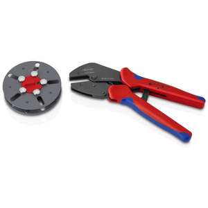 Alicates de crimpado Knipex MultiCrimp de 250 mm con cargador de muelles intercambiables para crimpado de cables - Product Image 1