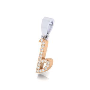 Certified <b>Gold</b> <b>Letter</b> B Pendant with Real Diamonds 14Kt/18Kt <b>Gold</b> 0.07ct Total Carat Luxury Diamond Pendants & Charms Multi-Tone - Product Image 2