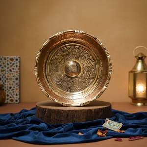 Copper Bakr Tughra Pattern Round Durable Bath Bowl Elegant <b>Basins</b> for Bathroom Decor - Product Image 1