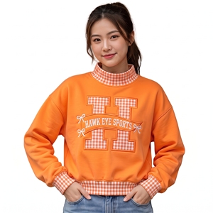 Sudadera de cuello alto personalizada con logotipo, nueva colección de otoño para mujer, sudadera de manga larga de alta calidad, estilo oversize. - Product Image 1