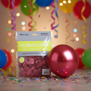 Palloncini in Lattice Party Love 12cm Rossi Metallizzati 50 Pezzi in Confezione Decorazioni per Feste - Product Image 3