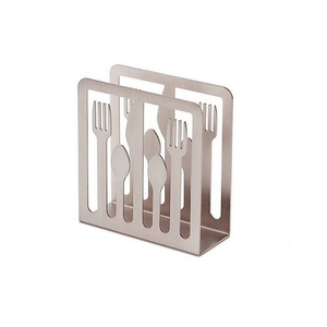 Servilletero de acero inoxidable hecho a mano Soporte de papel tisú de color plateado de calidad superior al precio más bajo - Product Image 1