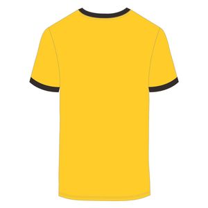 HBCU da uomo istruito in ciniglia con rifinitura a contrasto T-Shirt T-Shirt in oro con lettere marroni ricamate in morbido cotone e abbigliamento collegiale - Product Image 3