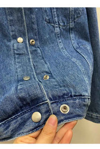 2025 Chaquetas vaqueras de algodón 100% personalizadas para mujer, chaqueta informal con bolsillo de Color sólido para mujer, estilo Primavera, ropa de alta calidad - Product Image 5