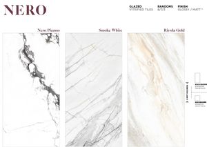 Carreaux de porcelaine émaillés antidérapants Nero Piasso au design italien moderne pour villas, centres commerciaux, écoles - Product Image 2