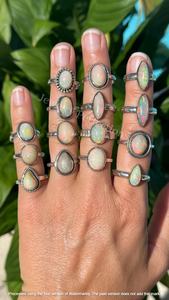 Anillos de Ópalo Etíope Natural de Alta Calidad, Chapados en Plata de Ley, Anillos de Moda con Piedras Preciosas de Latón al por Mayor, Joyería Impermeable - Product Image 4