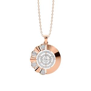 Colgante y abalorios de joyería fina redonda Audora de plata de lujo para mujer, acabado elegante atemporal con chapado en rodio de Halo de CZ redondo - Product Image 3