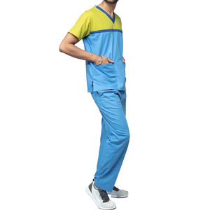 El mejor diseño Ajuste perfecto Doctor Uniforme Médico Enfermería Scrubs para hombres Cuello en V Manga corta Spandex suave Verano Hospital Scrubs - Product Image 6