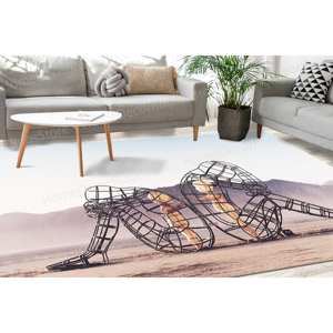 Burning Man Scene Printed <b>Rug</b>: Unique, Modern, Soft, Large, <b>Thin</b>,Nonwoven <b>Thin</b> <b>Rug</b> - Product Image 1